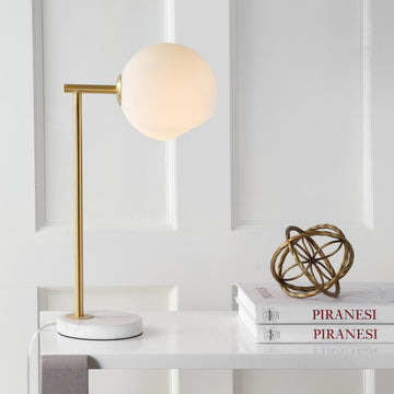 Charles 20.5" Metal/Marble LED Table Lamp - JONATHAN Y